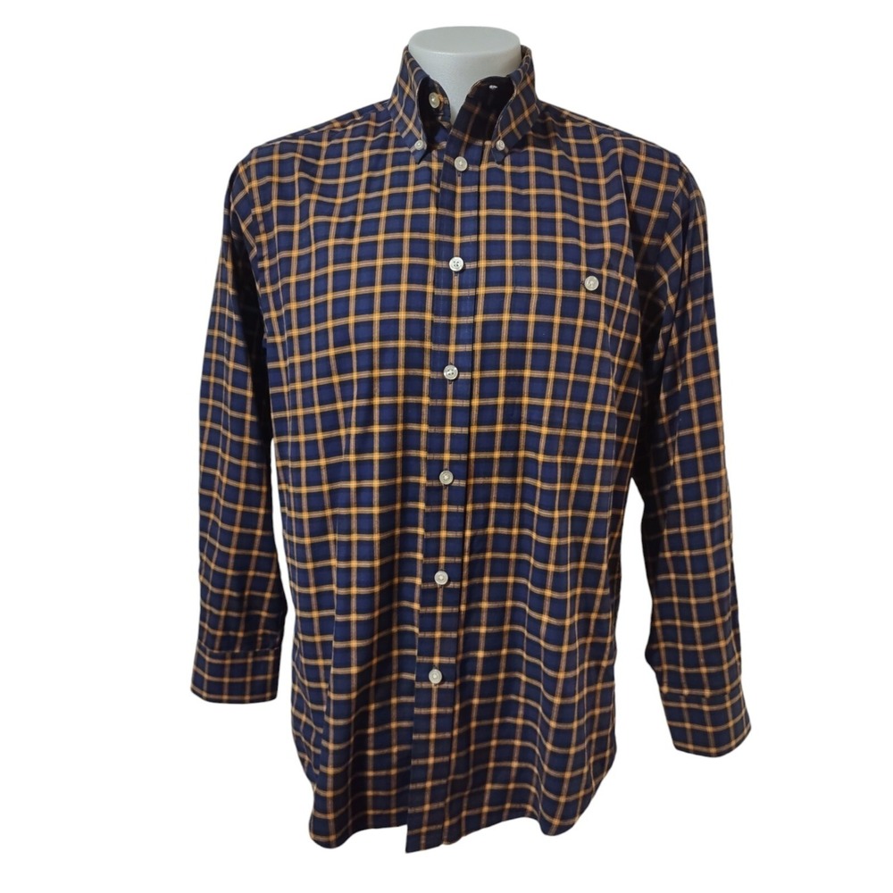 ORVIS Dress Shirt‎ Men's Medium Country Plaid Long Sleeve Button Up Collared